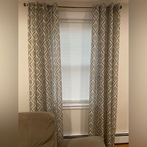 84” Grommet Sheer Green/Grey curtains